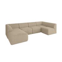WOHNLANDSCHAFT Ottomane Links MOVO-L 345x180x78 cm Creme Tissu - Klar, Holzwerkstoff/Kunststoff (345/78/180cm) - ALTDECOR