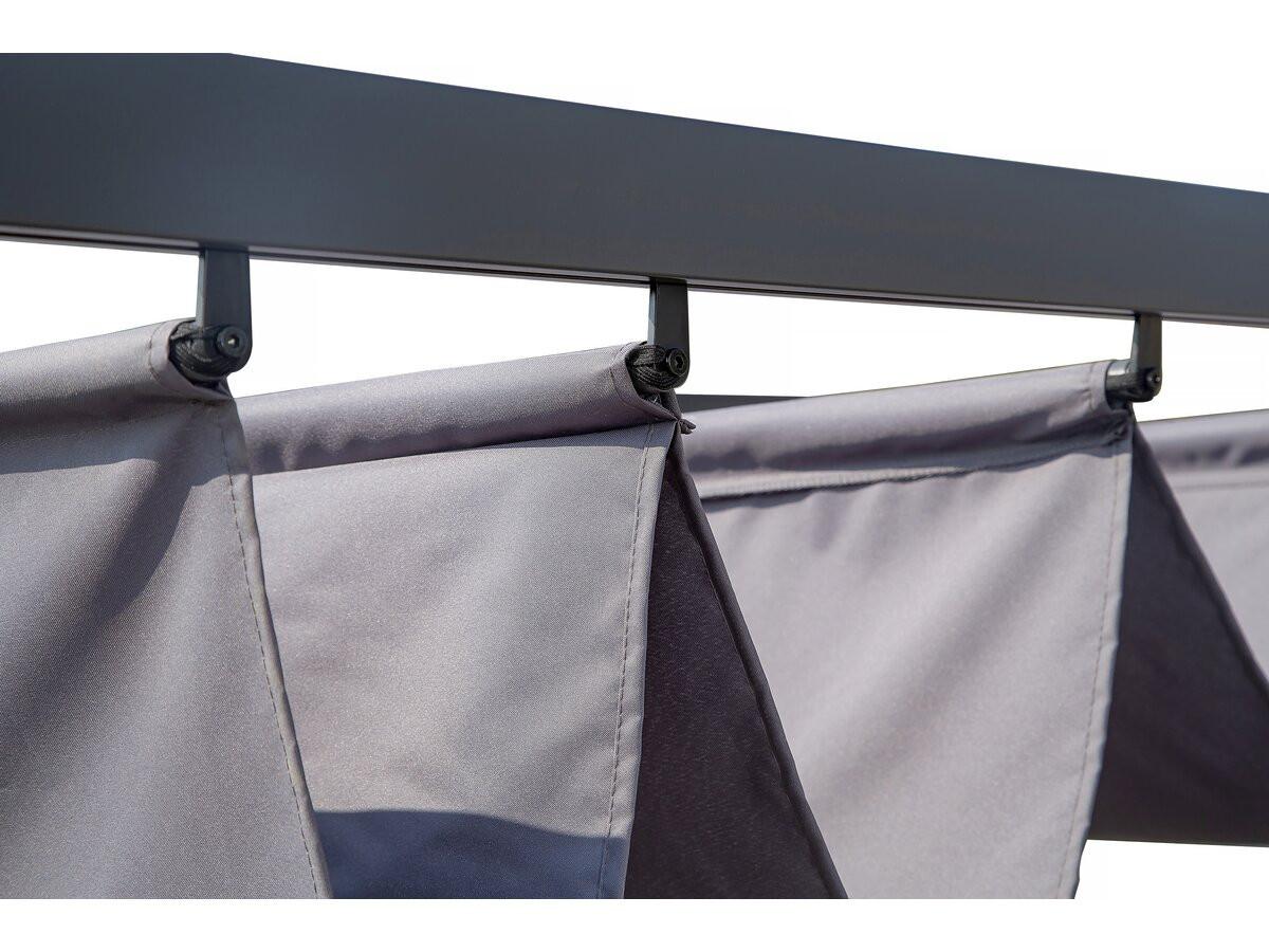 PERGOLA - MARKISE pergola en aluminium avec toit rétractable - 3 x 4 m - gris anthracite Anthrazit - Grau, Metall (295/231/395cm) - Habitat Garten