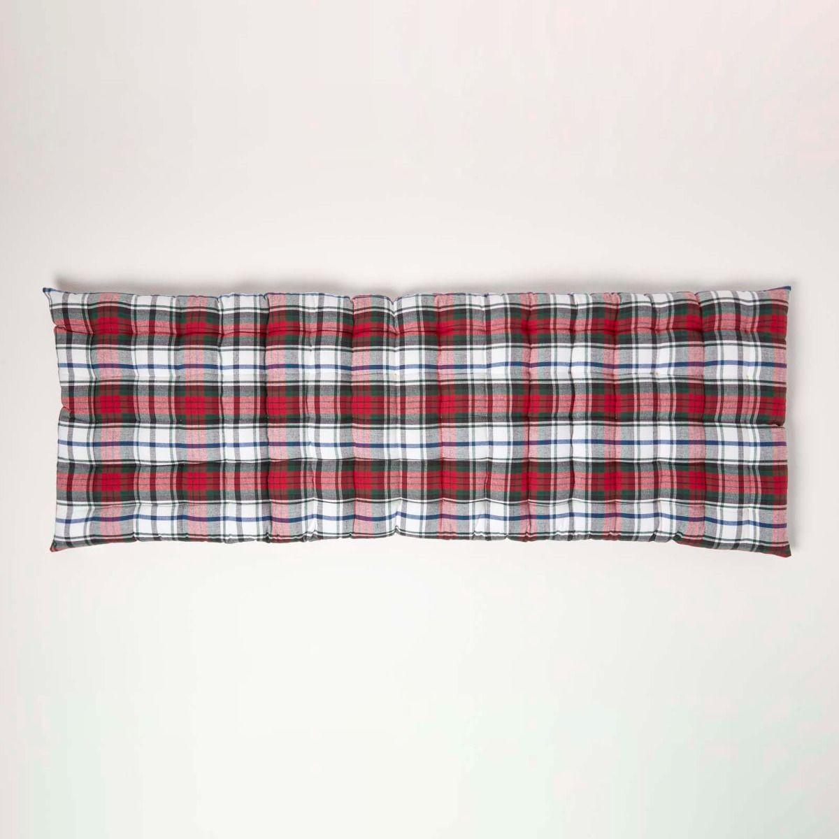BANKAUFLAGE Macduff Schottenkaro 3-Sitzer - Rot, Textil (143/48/5cm) - Homescapes