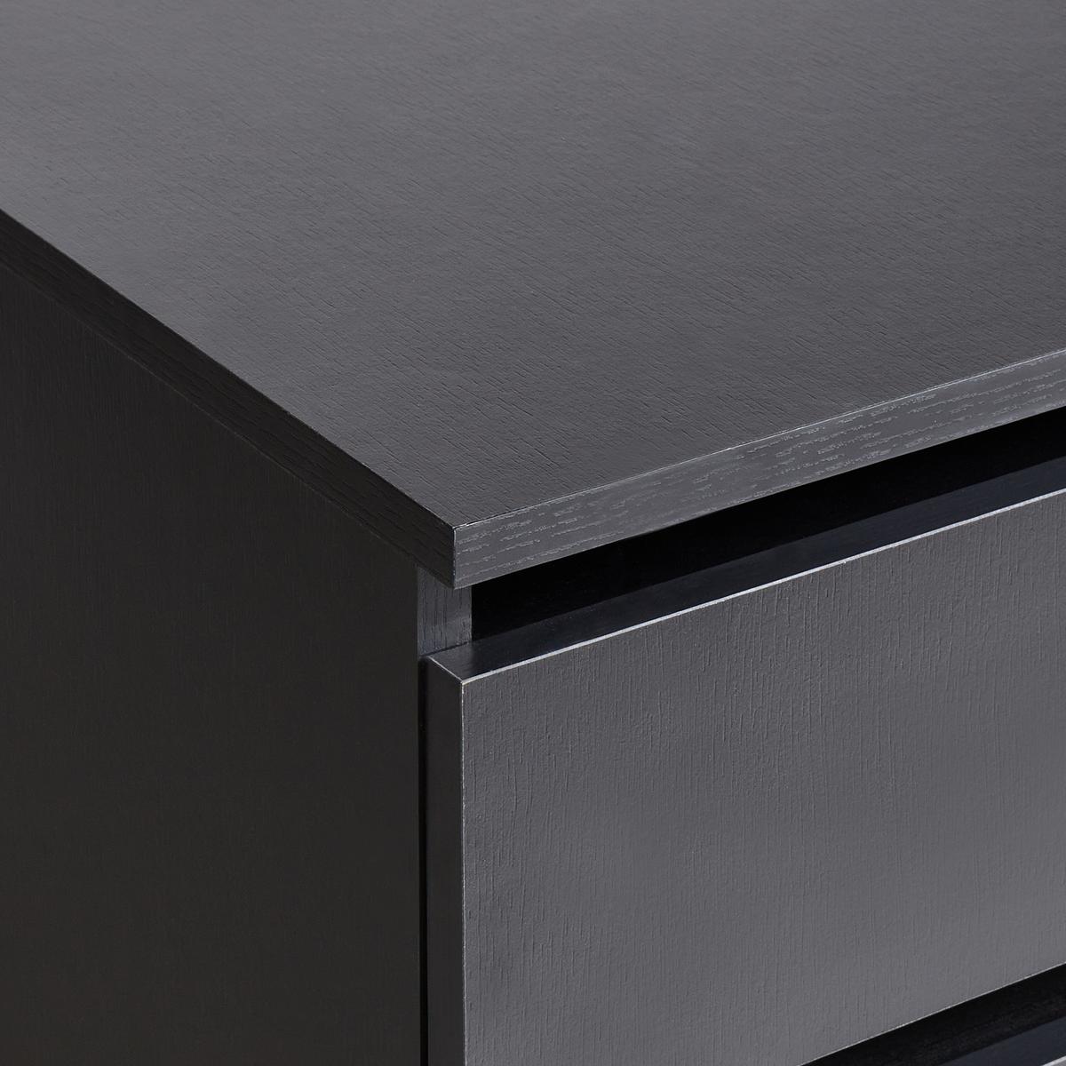 BADEZIMMERSCHRANK mit Rädern 80 cm Schwarz Teresina - Schwarz, Holzwerkstoff (80/38/39cm) - Beliani