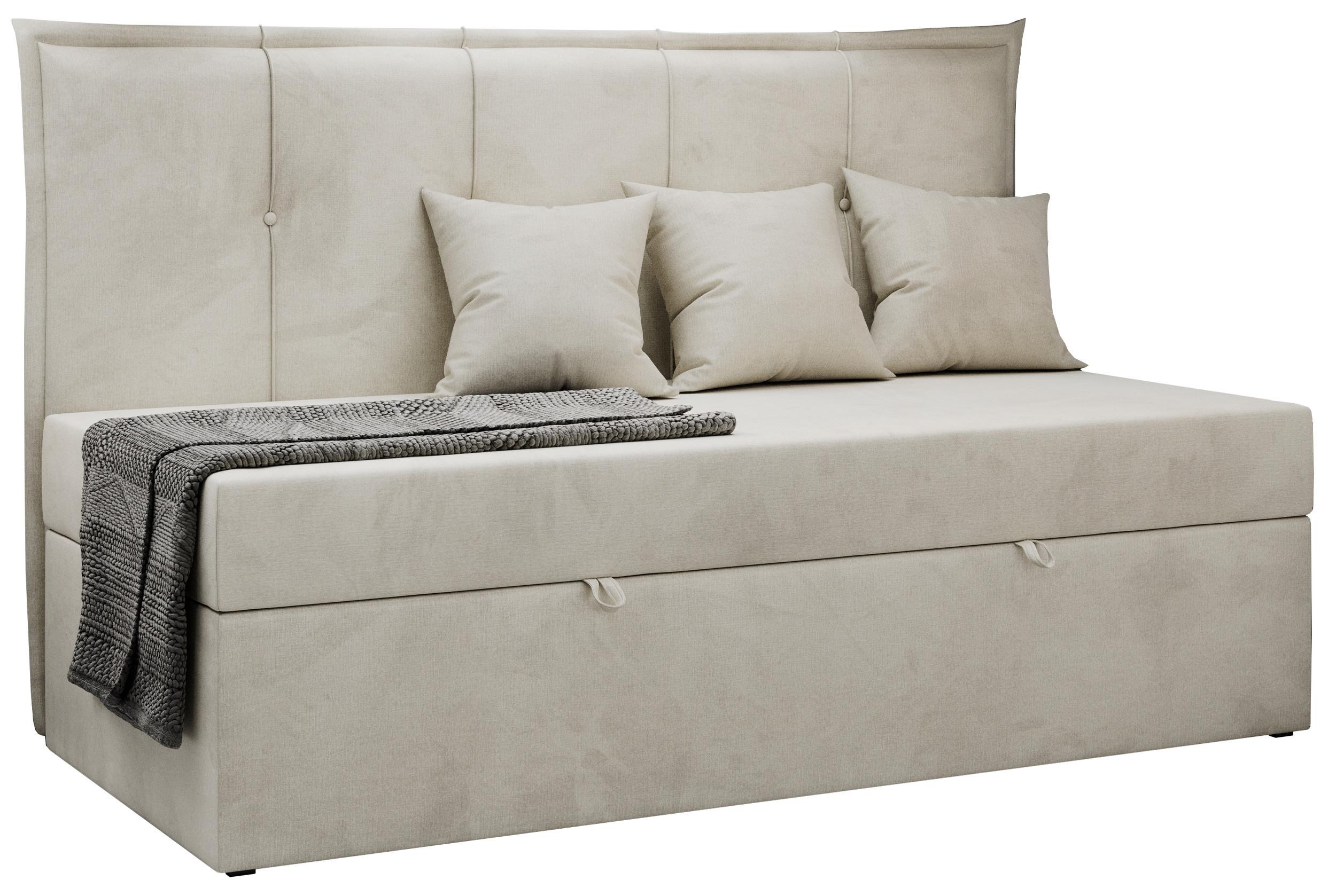 BOXBETT BANCO 90/200 Beige Velvet hydrophob - H3 - Beige, Holz/Textil (90/200cm) - MKS