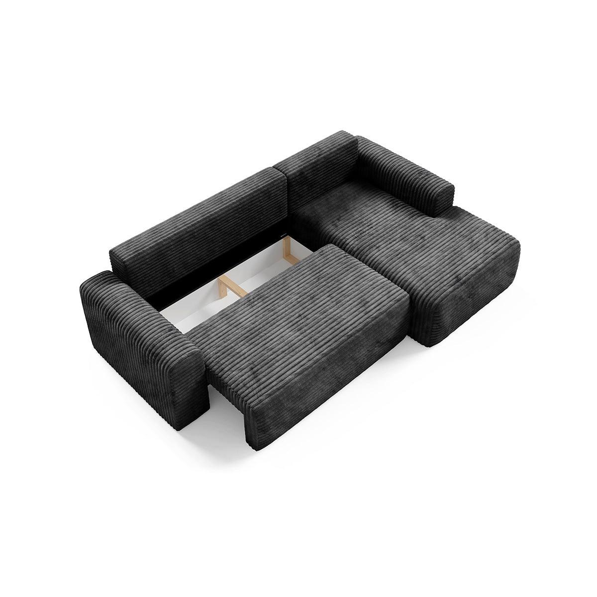 ECKSOFA Romeo 3 Sitzplätze Schwarz - Schwarz, Holz (268/163cm) - Petits-meubles