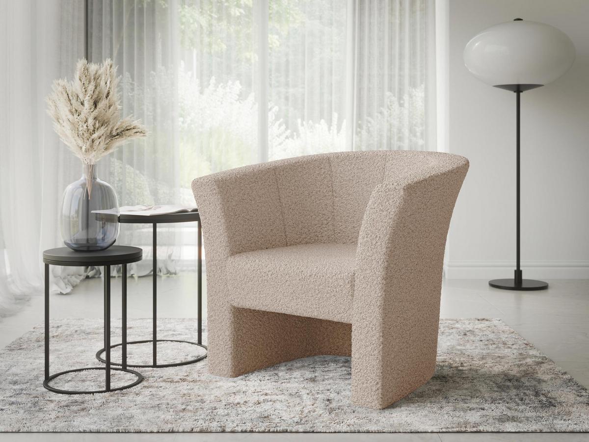 SESSEL Niko Boucle - Schwarz/Mokka, Holzwerkstoff/Kunststoff (71/76/65cm) - MIRJAN24