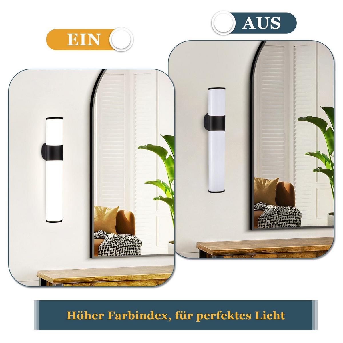 SPIEGELLEUCHTE WIESBADEN(1ER-SET) 30/6.8/12.8 CM - Schwarz, Kunststoff (30/6.8/12.8cm) - Nettlife