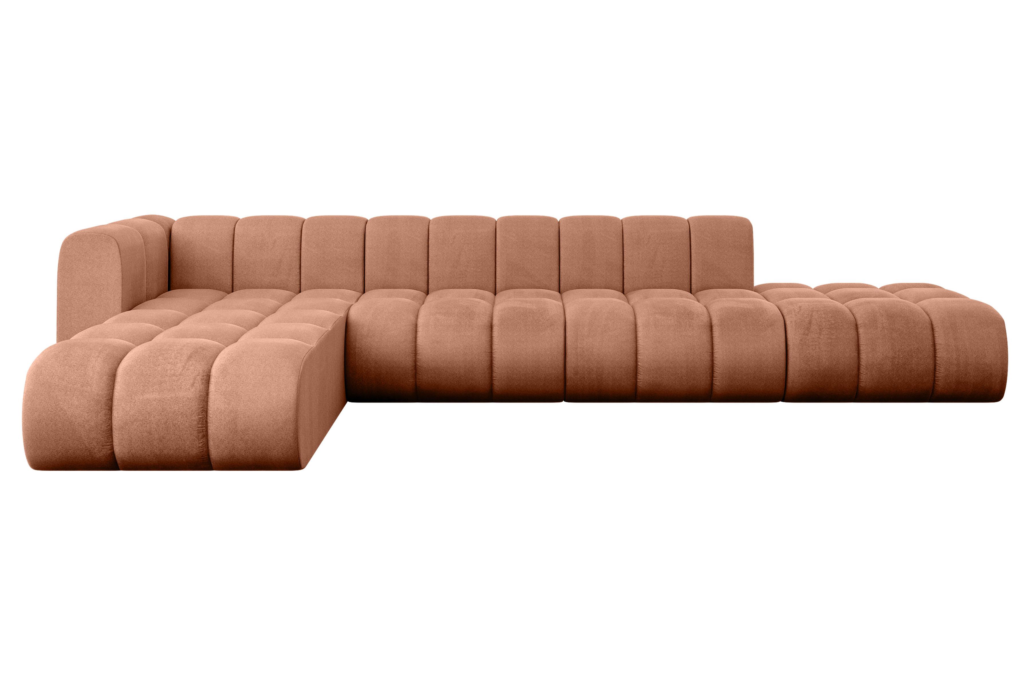 ECKSOFA modulares Sofa Zuvon-L2 - 387x177x70 cm Apricot - Koralle, Holzwerkstoff/Textil (387/177cm) - ALTDECOR
