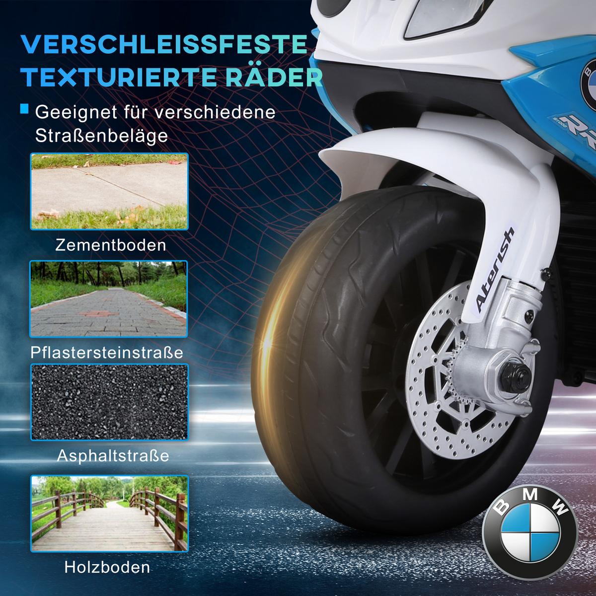 ELEKTRO-MOTORRAD Kunststoff Metall Blau - Blau, Kunststoff (66/37/44cm) - HOMCOM