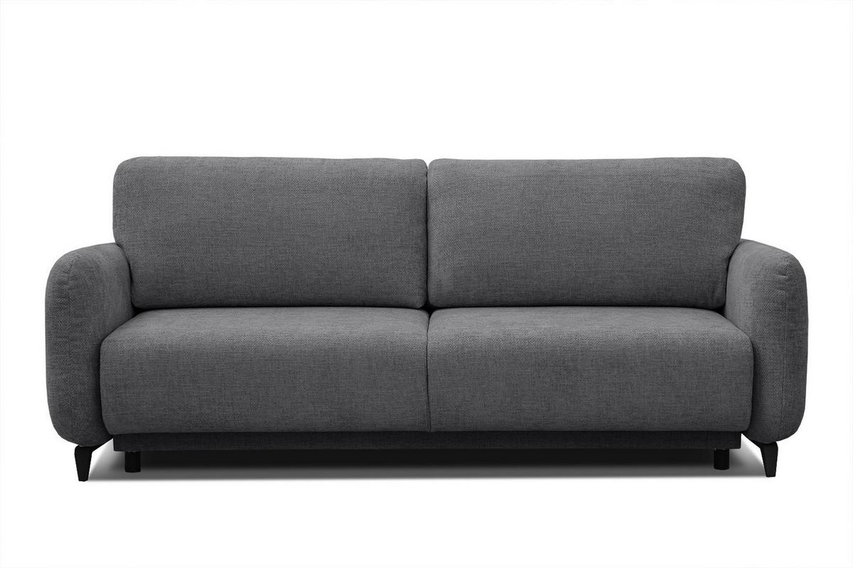 SOFA DRAKE 3-Sitzer mit Schlaffunktion, dunkelgrau - Dunkelgrau/Braun, Holz/Textil (232/90/107cm) - Wozimo