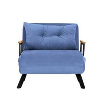 SESSEL mit Stoffbezug und Metallfüßen, umwandelbar 67/50/41 cm - Blau, Metall (50/41/60cm) - Calicosy