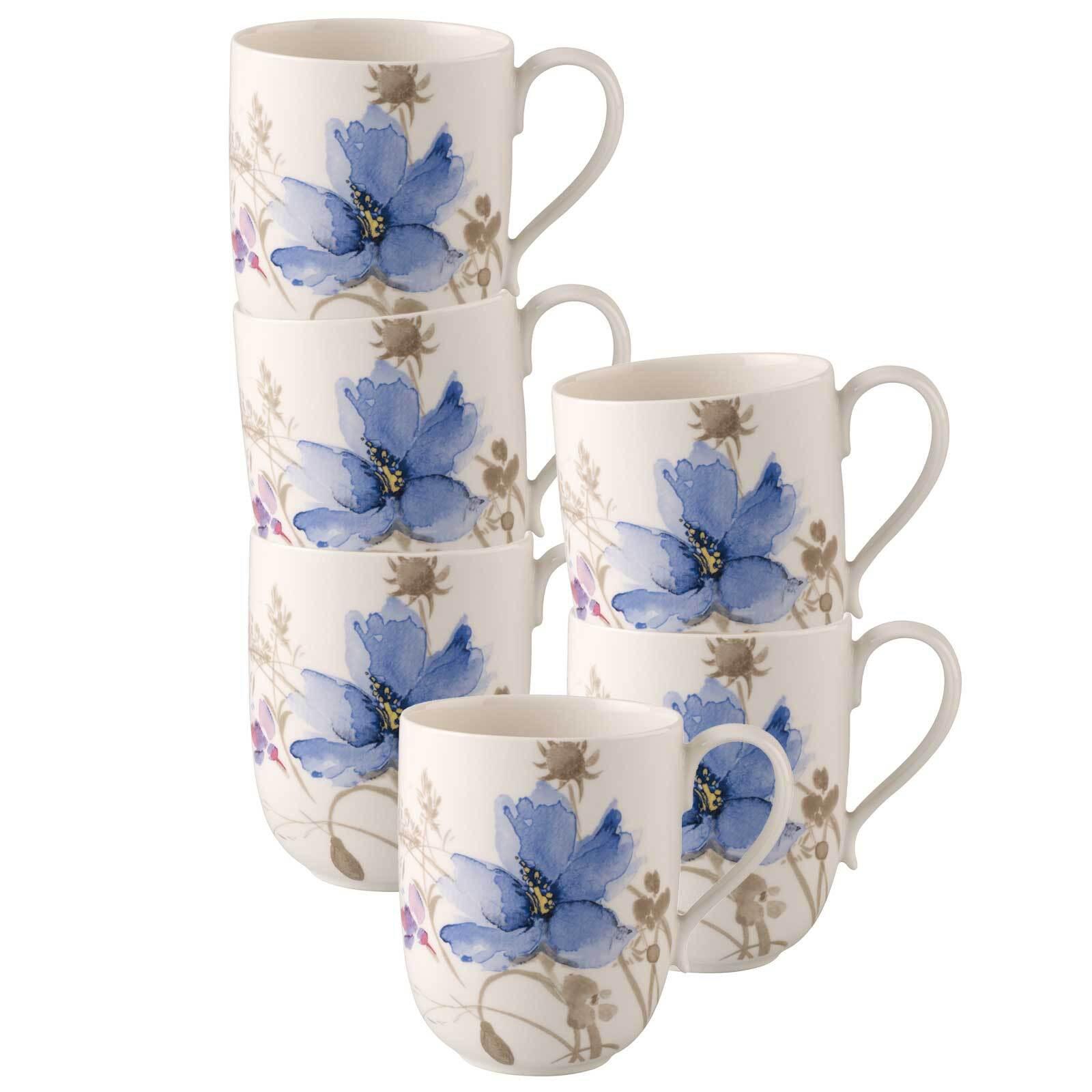LATTE MACCHIATO BECHER Mariefleur Gris Basic bunt 370 ml 6er Set - Multicolor, Keramik (0.37L) - Villeroy & Boch