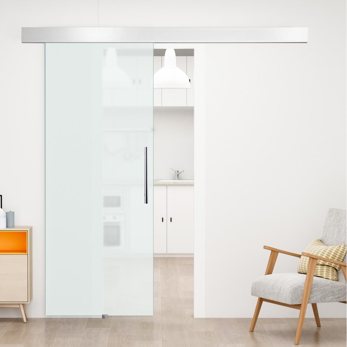 INNENTÜR Alulegierung Glas Vollflächtig Satiniert - Klar, Glas/Metall (0.08/205/90cm) - HOMCOM