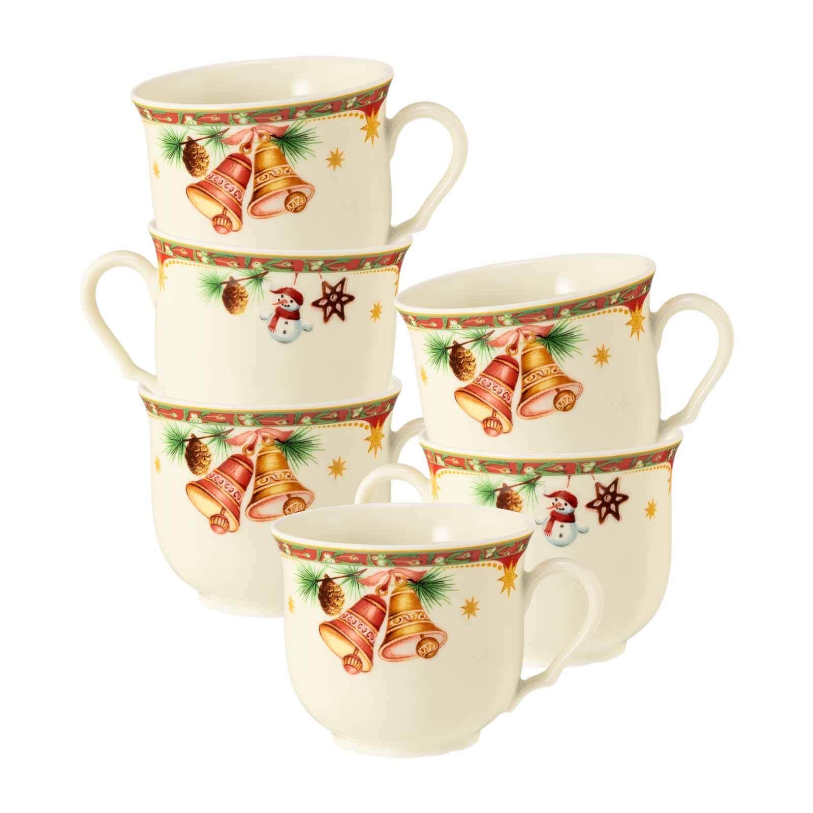 KAFFEETASSEN Marieluise Weihnachtsnostalgie creme 230 ml 6er Set - Creme, Keramik (0.23L) - Seltmann Weiden