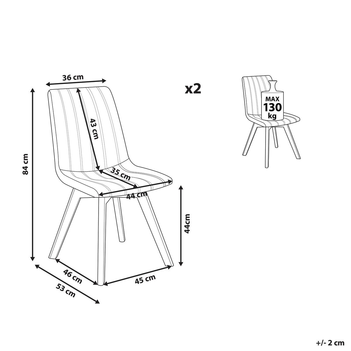 ESSZIMMERSTUHL 2er-Set Polsterbezug Grün Calgary - Grün, Holz/Textil (45/84/53cm) - Beliani