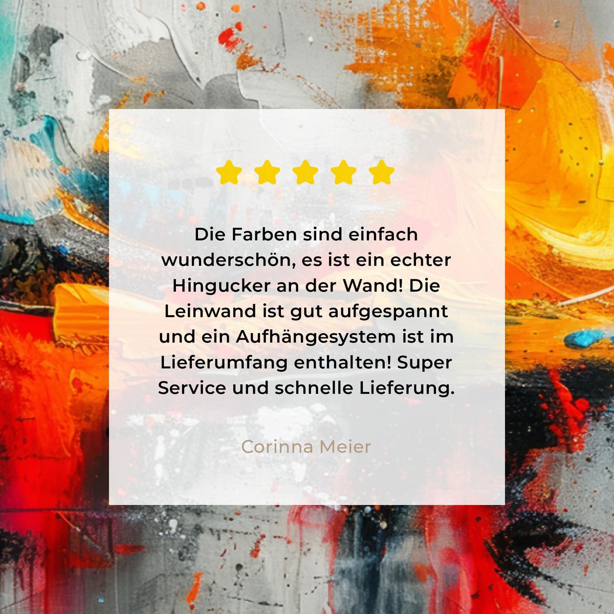 LEINWANDBILD Moderne Kunst - Orange - Grau - Abstrakt Gemälde 60x40 cm - Hellgrau, Textil (60/40cm) - MuchoWow