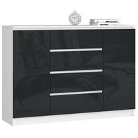 KOMMODE Weiß, Graphit Glanz 99/138/40 - Weiß, Holzwerkstoff (138/99/40cm) - RAUMHIRSCH FURNITURE