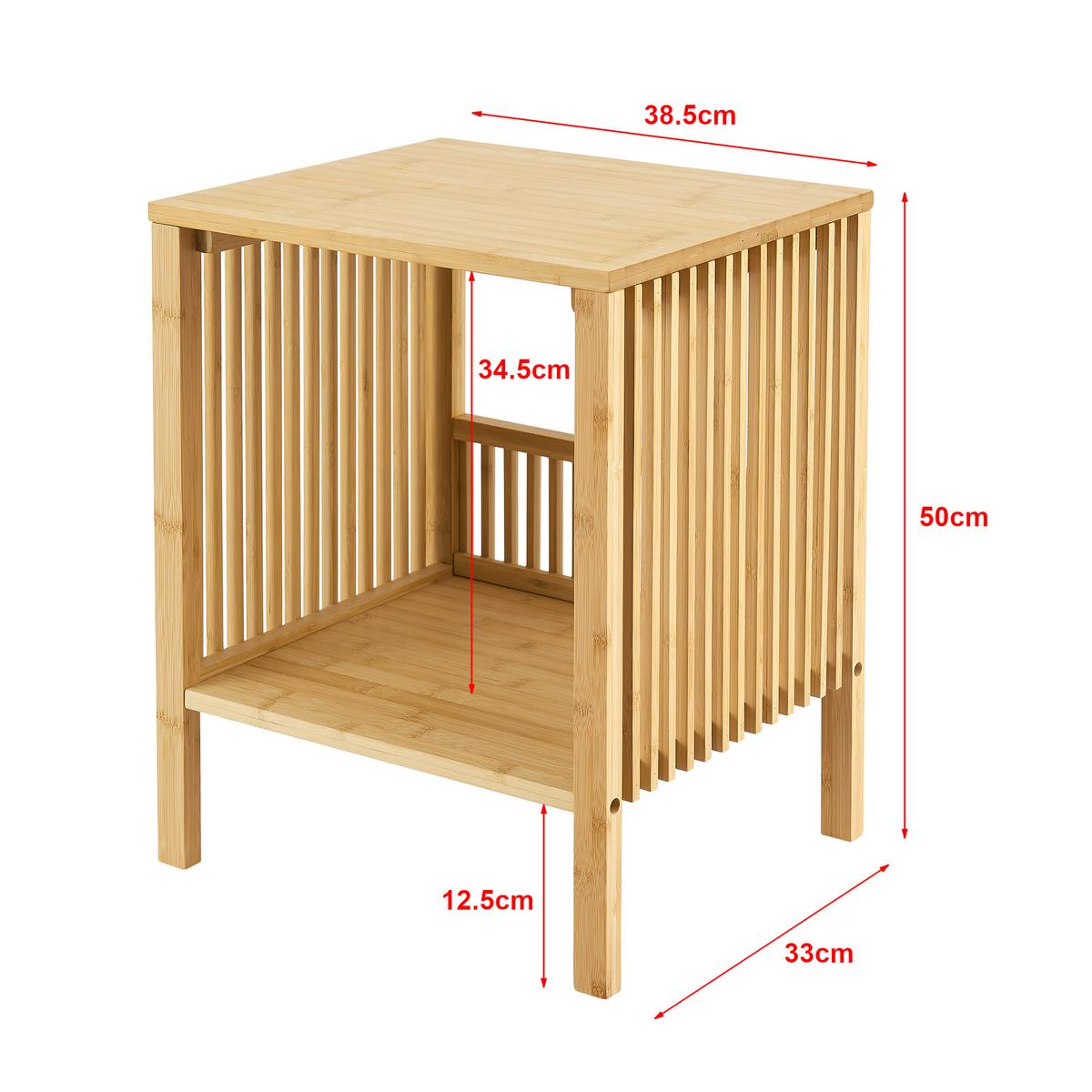 SATZTISCH-SET 2 TLG. Varde - Naturfarben, Holz (33/38.5/50cm) - [en.casa]