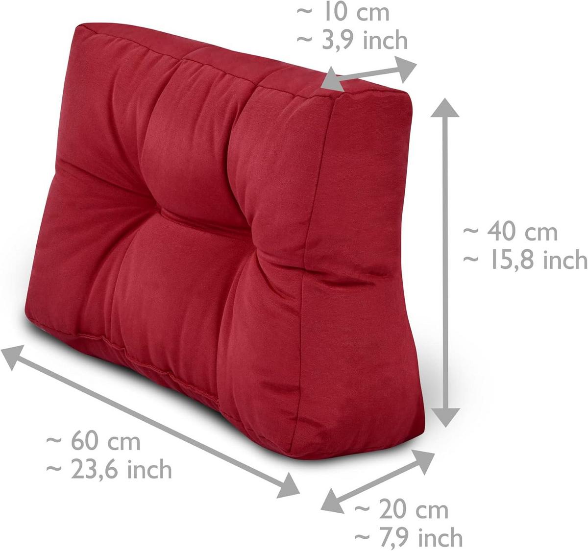 PALETTENKISSEN ECO Style Sitz 120x80x15cm Rot + Rücken (2tlg) - Rot, Textil (80/15/120cm) - Beautissu 