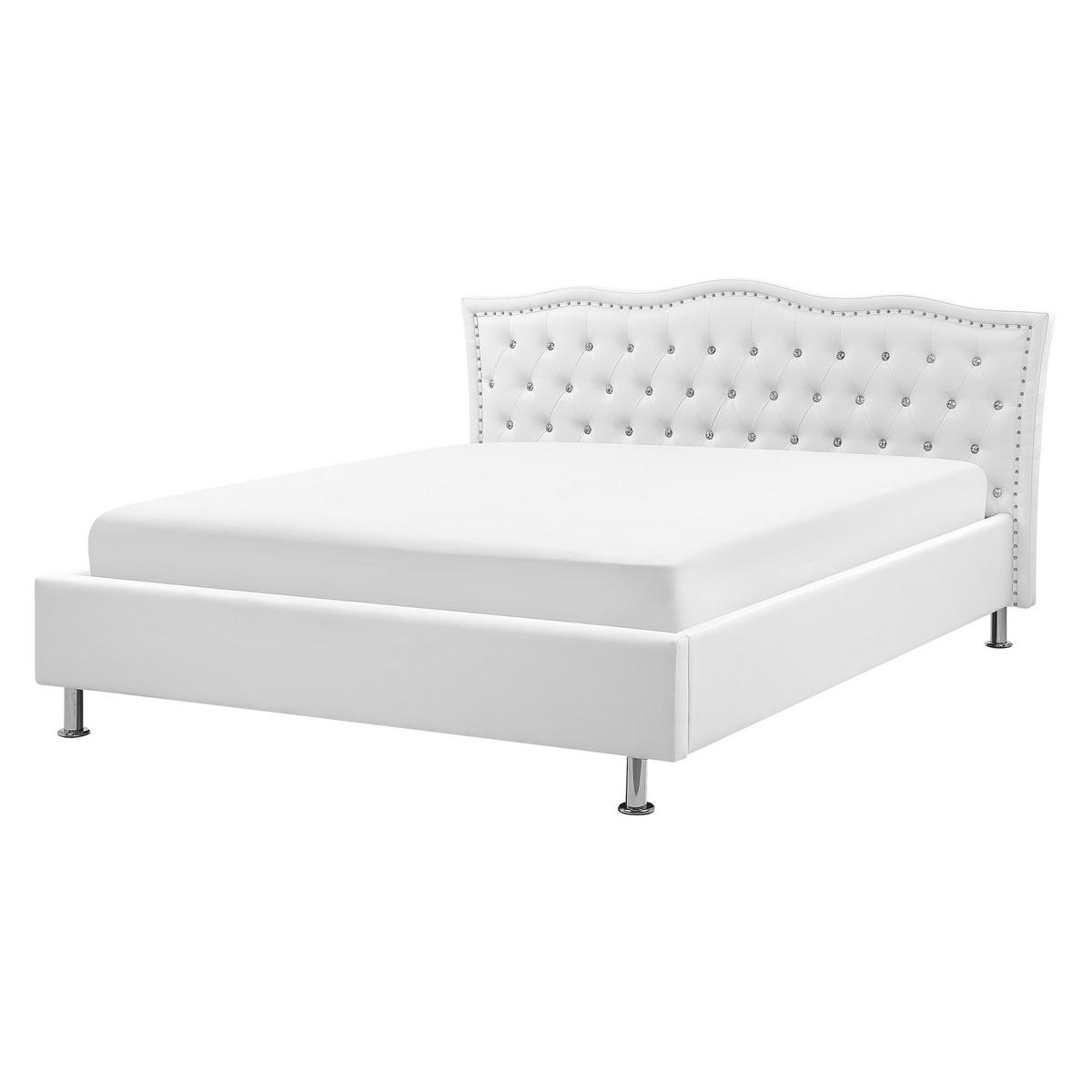 BETT 160/200cm Weiß Metz - Weiß, Textil (160/200cm) - Beliani