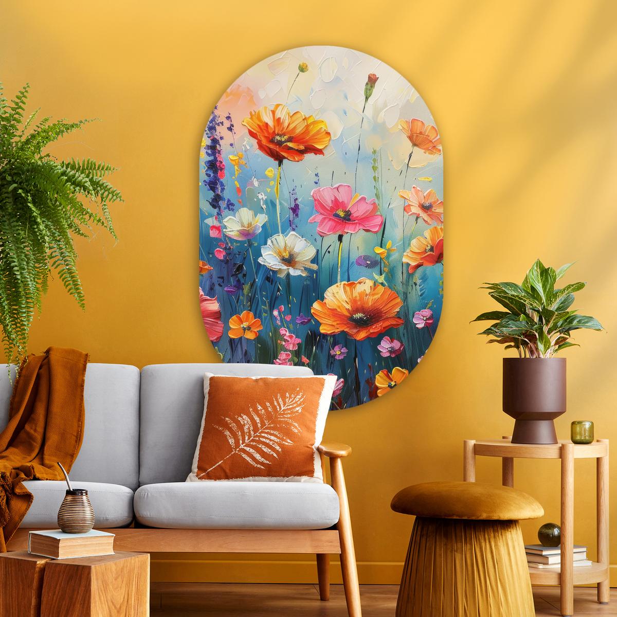 WANDBILD Blumen - Natur - Aquarell - Kunst Deko Groß 80x120 cm - Multicolor, Kunststoff (80/120cm) - MuchoWow