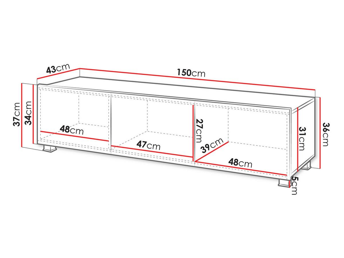 TV-LOWBOARD Calabrini 150 04 - Nussbaumfarben, Holzwerkstoff (150/37/43cm) - MIRJAN24