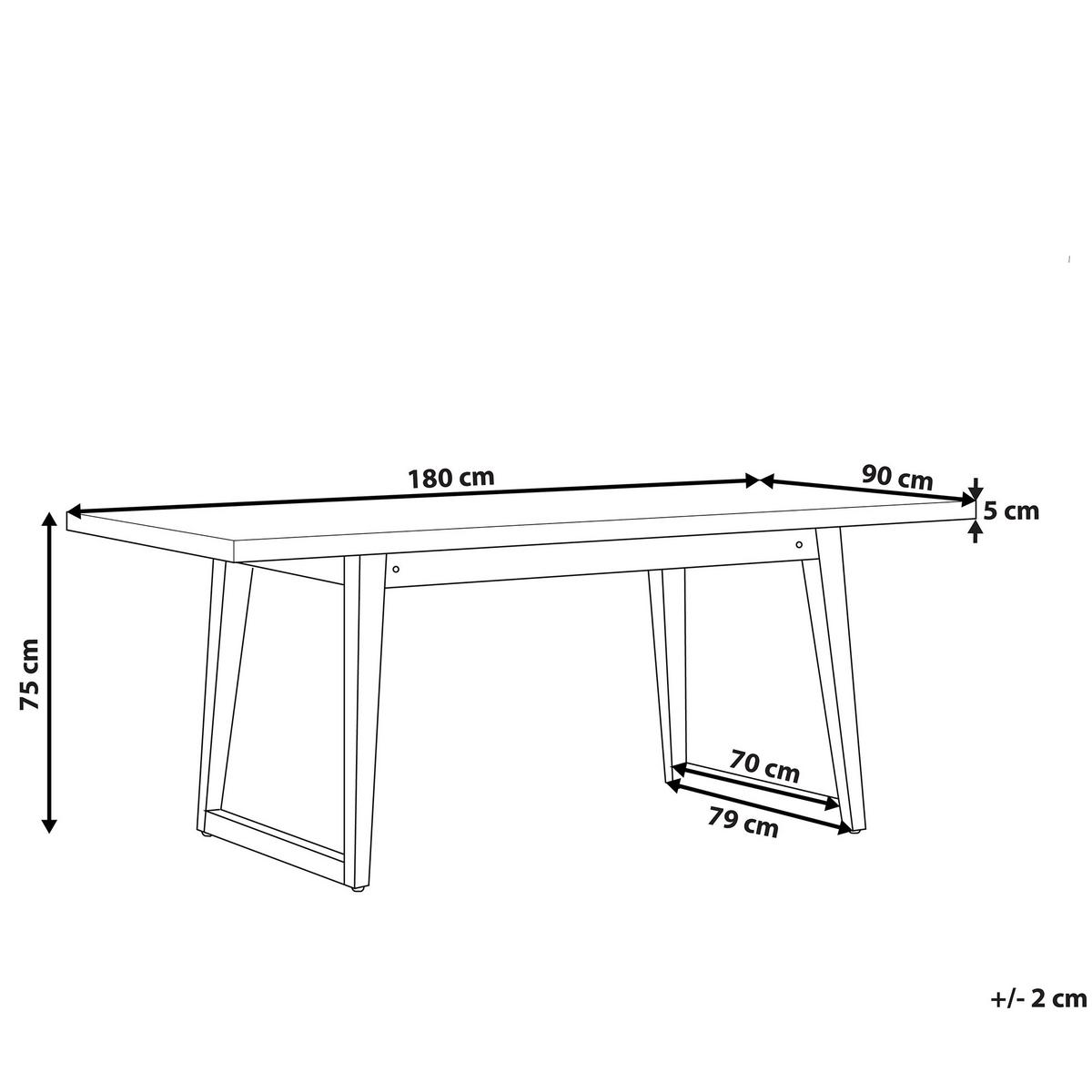 GARTENTISCH Beton/Akazienholz 180/90 cm Oria - Hellbraun/Grau, Stein (90/180/75cm) - Beliani