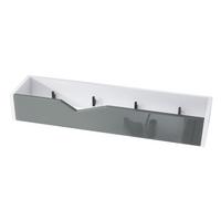 GARDEROBENPANEEL Kolmio Grau Hochglanz - Grau, Holzwerkstoff (83.5/12.5/21cm) - Vladon
