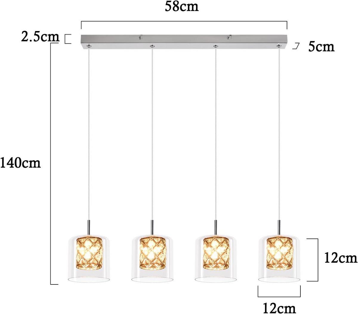 KRONLEUCHTER Helligold 66.0/140.0/66.0 cm - Transparent, Glas (66/140/66cm) - ZMH