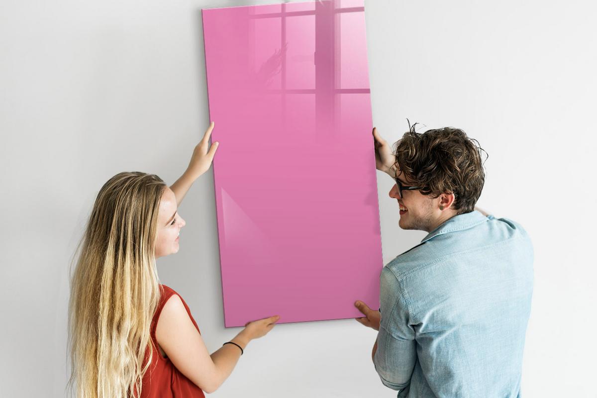 MAGNETTAFEL 60x120 Rosa schwarzer Marker - Pink, Glas (60/0.4/120cm) - TULUP