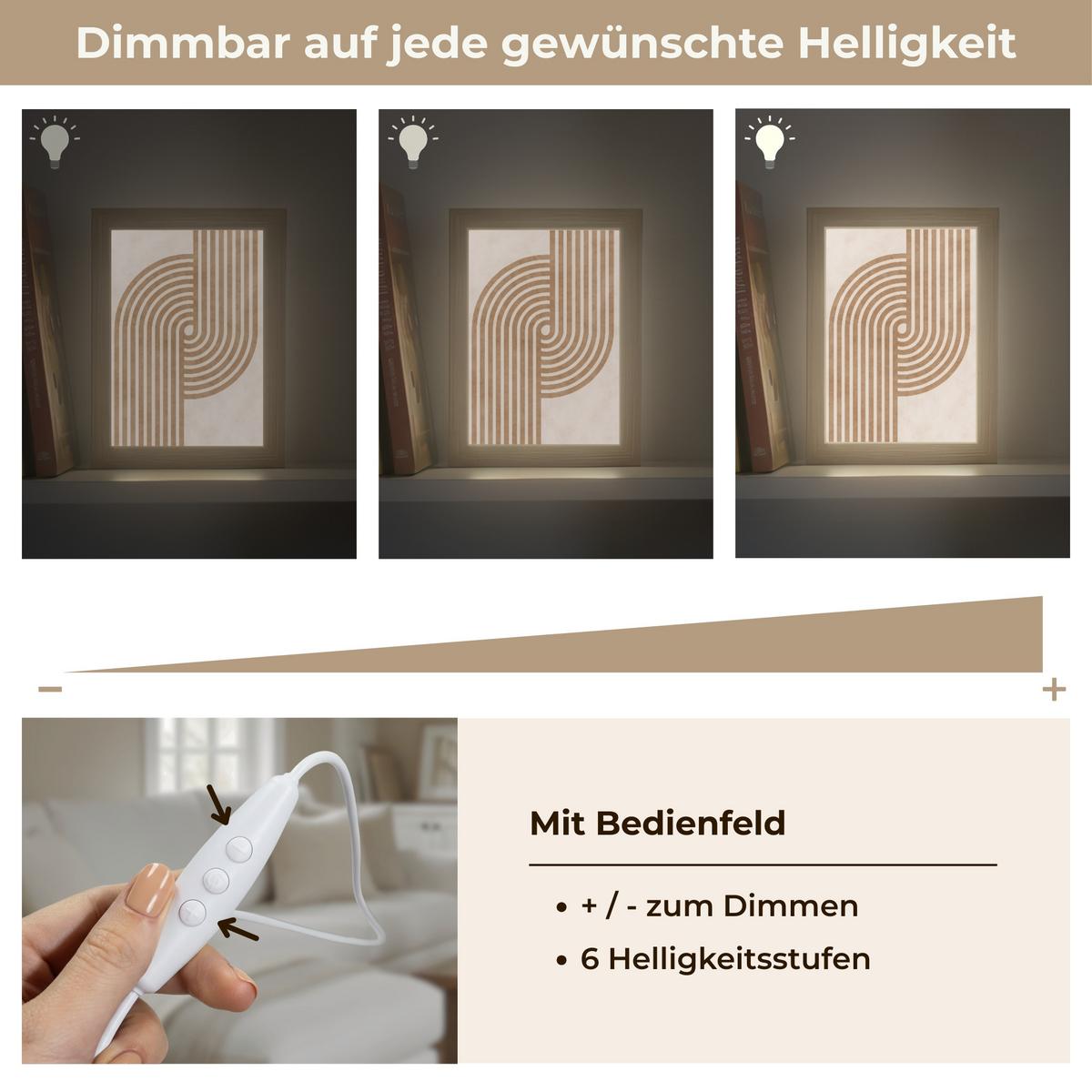 WANDLEUCHTE Symmetrische Biegung - kupferfarbig 15x20 cm - Beige, Holzwerkstoff (15/20/8cm) - OnlyWow