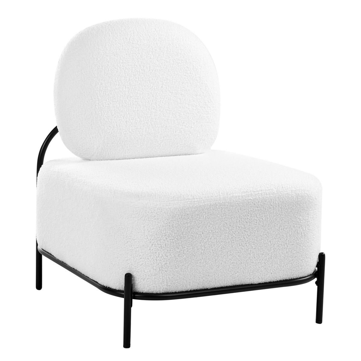 SESSEL Bouclé Weiß Lunde - Weiß, Textil (67/81/74cm) - Beliani