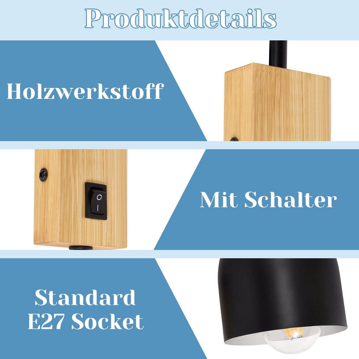 WANDLEUCHTE Marie - Schwarz, Metall (13/22/21cm) - Nettlife