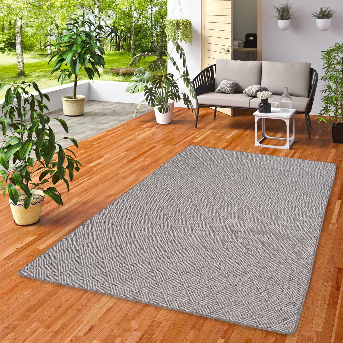 IN- UND OUTDOOR TEPPICH BEIDSEITIG NEWPORT MODERN - Grau, Textil (80/200cm) - Snapstyle