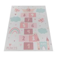 KINDERTEPPICH Waschbar, mit Prinzessinnen-Motiv, Creme, 120 x 160 cm - Creme, Textil (160/120cm) - KADIMA DESIGN