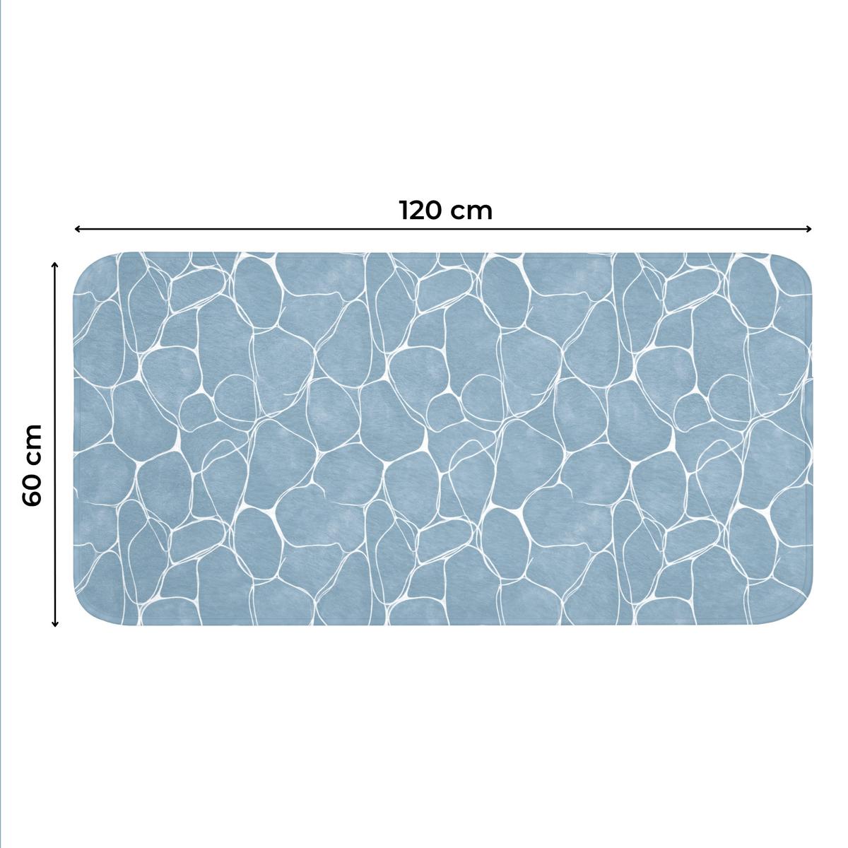 WC-VORLEGER Organisch - Muster - Blau WC Teppich 120x60 cm - Hellblau, Textil (120/1cm) - OnlyWow