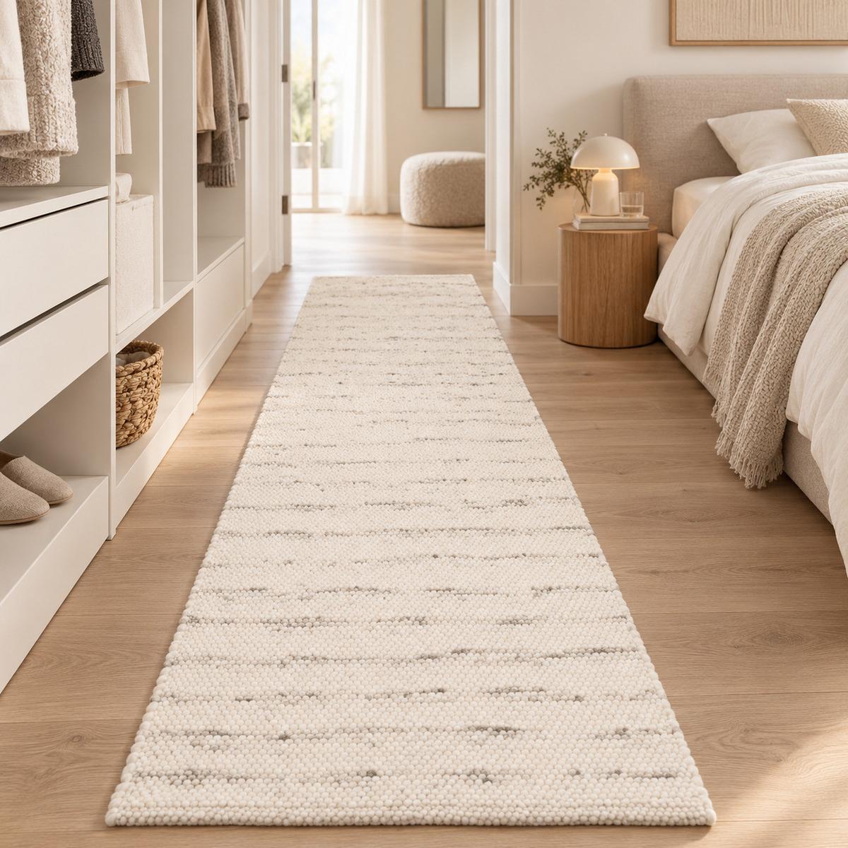 NATUR TEPPICH LÄUFER WOLLE ALASKA MELIERT - Grau, Textil (70/240cm) - Pergamon