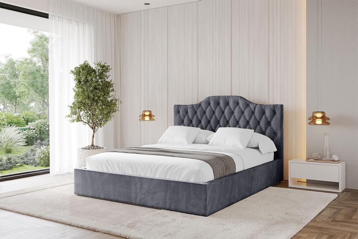 POLSTERBETT mit Bettkasten und Lattenrost, Boxbett ohne Matratze - FALIO 120x200 Dunkelgrau - Dunkelgrau, Holzwerkstoff/Textil (120/200cm) - ALTDECOR