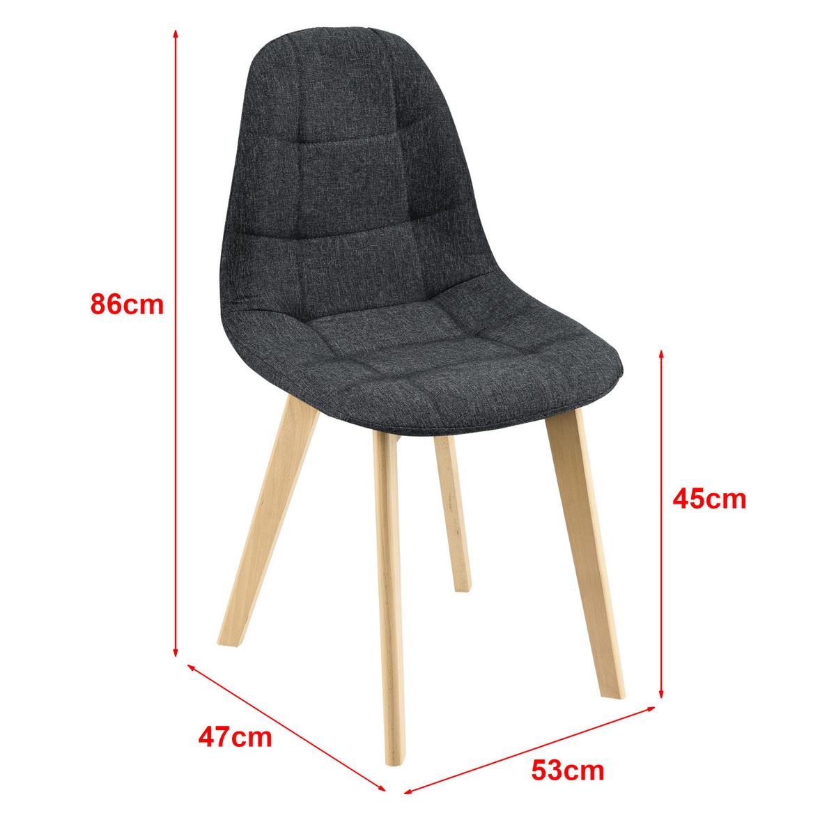 ESSZIMMERSTUHL Kopparberg 6er-Set - Schwarz, Textil (53/86/47cm) - [en.casa]