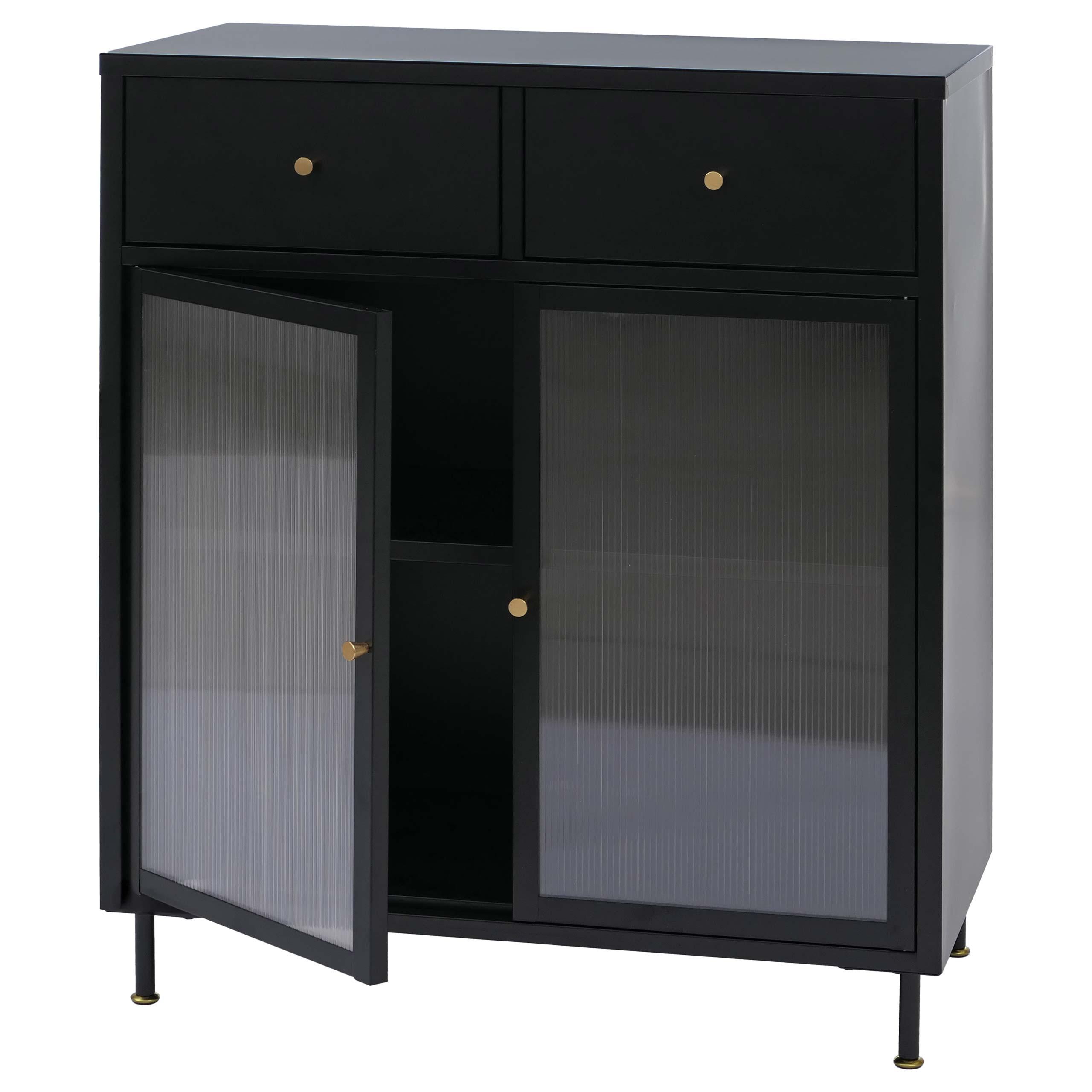 KOMMODE Schwarz - Schwarz, Metall (80/96/40cm) - MCW