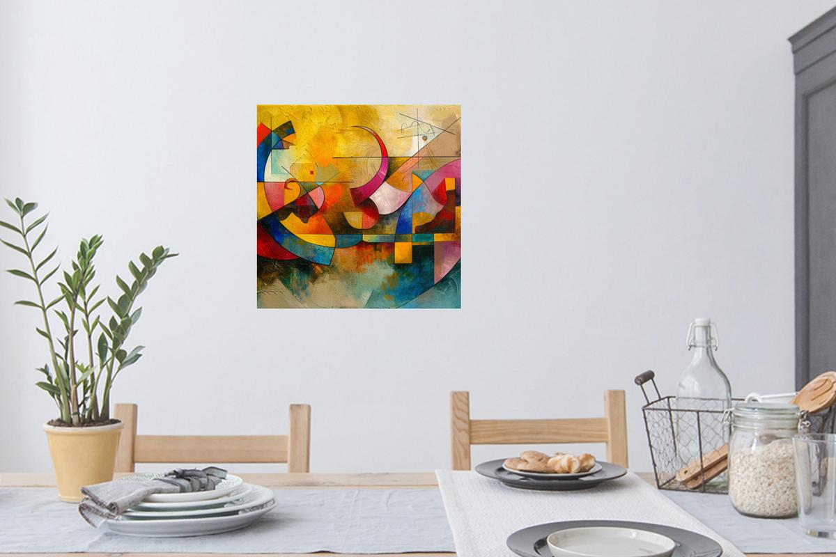 WANDTATTOO Kunst - Abstrakt - Modern Wanddeko 50x50 cm - Gelb, Kunststoff (50/50/0.1cm) - MuchoWow