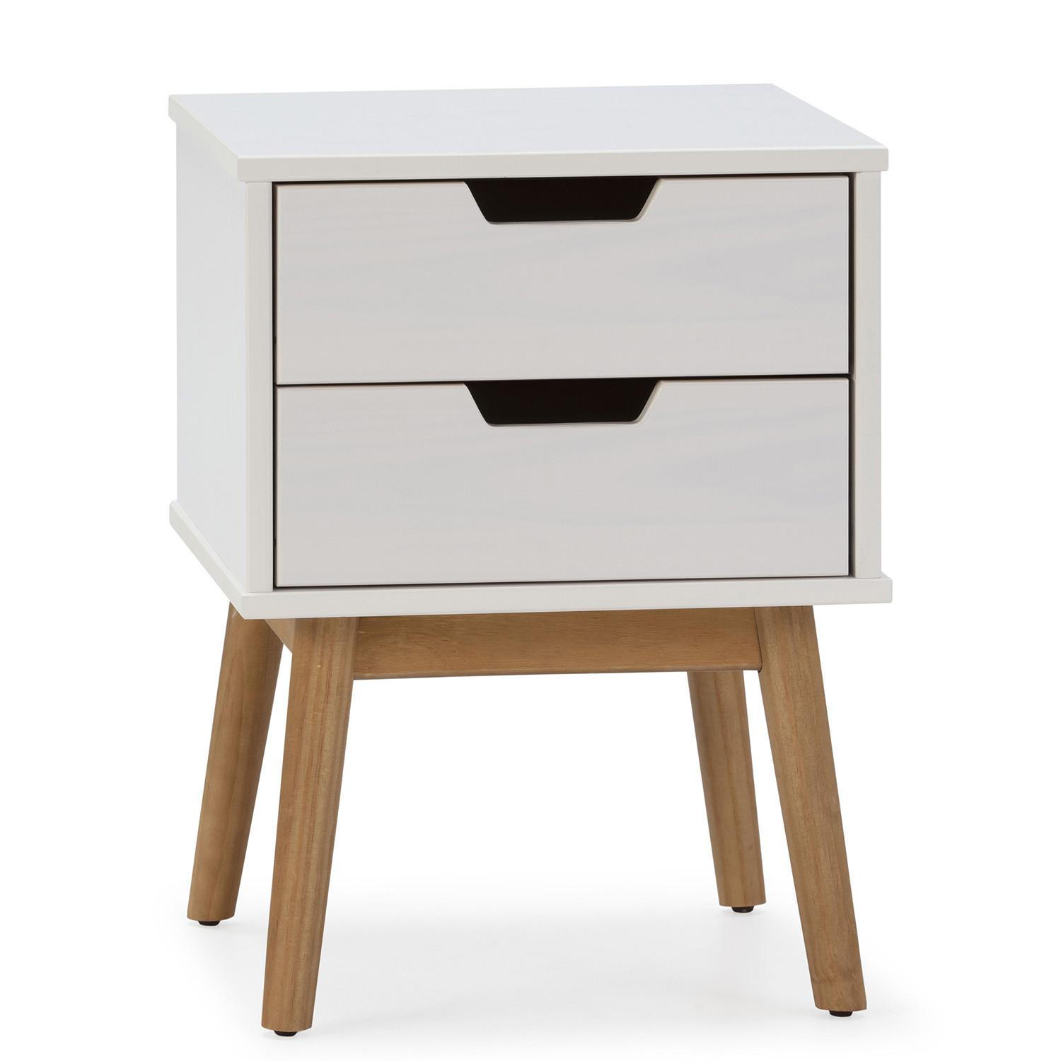 NACHTTISCH Baku 2 weißen Schubladen - Weiß, Holz (40/54/40cm) - VS Venta-stock