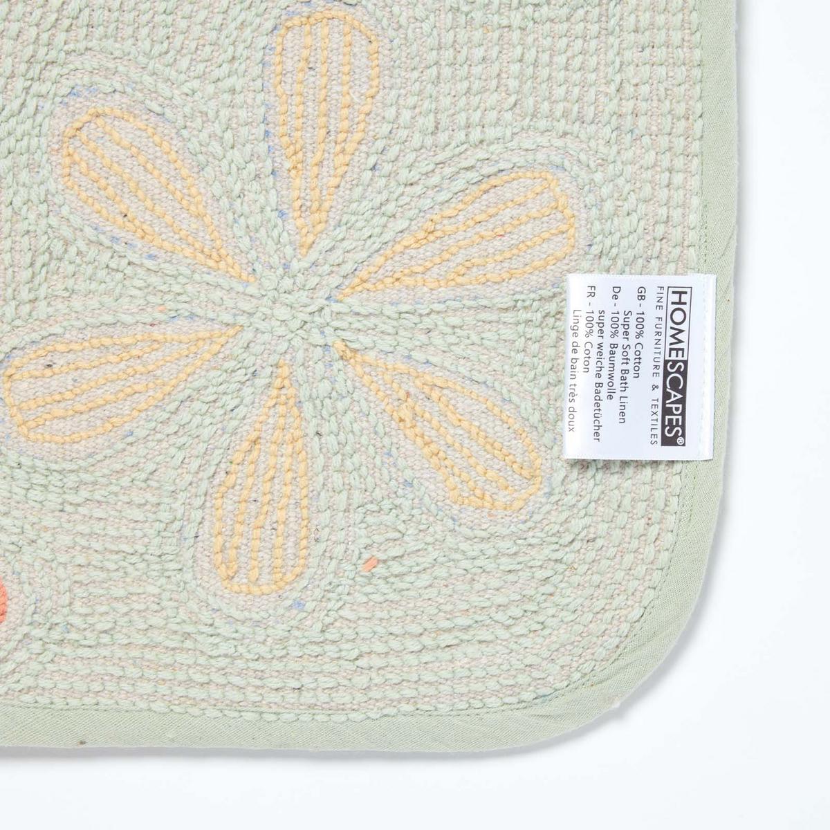 DUSCHVORLEGER Blumen 50/50 cm, Baumwolle - Multicolor, Textil (50/50cm) - Homescapes