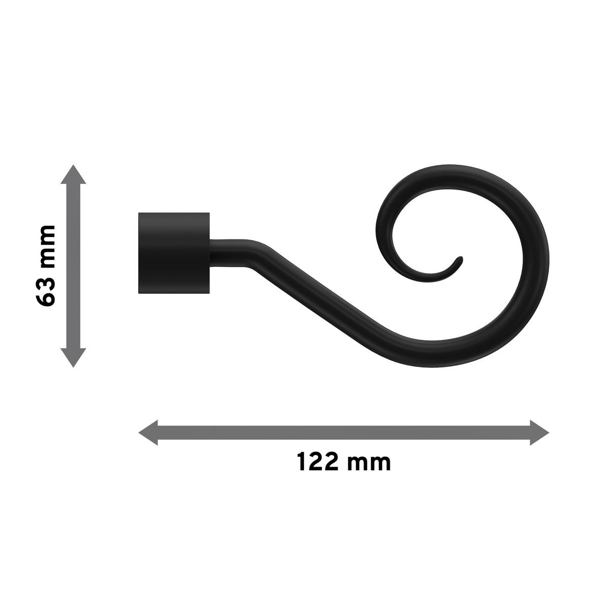 ENDSTÜCKE FÜR GARDINENSTANGEN / TELESKOPSTANGEN Helix 16/13 mm Ø Schwarz, Packung 2 Stück - Schwarz, Kunststoff (12.2/6.3/6.3cm) - INTERDECO