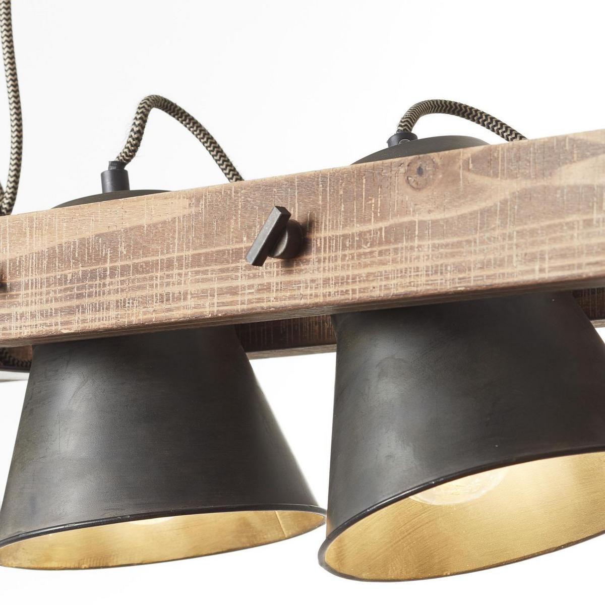 PENDELLEUCHTE Decca 85872/46 - Schwarz, Holz (20/51/115cm) - Brilliant