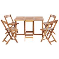 GARTENMÖBEL SET 4-Sitzer Akazienholz hellbraun Frassine - Hellbraun, Holz - Beliani