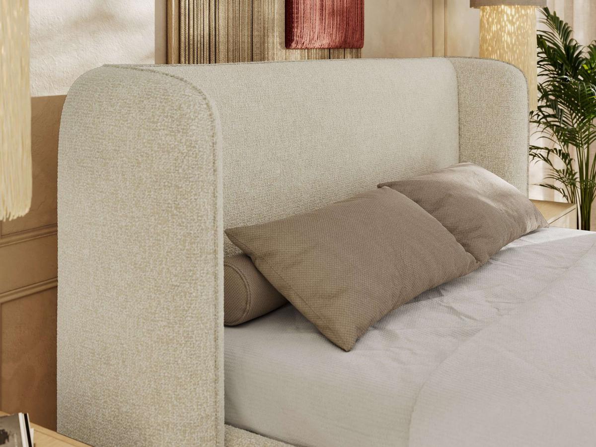 POLSTERBETT EMORA CLASSIC 200/200 - Creme Strukture - Multipocket-Matratze - Creme, Textil (200/200cm) - MKS