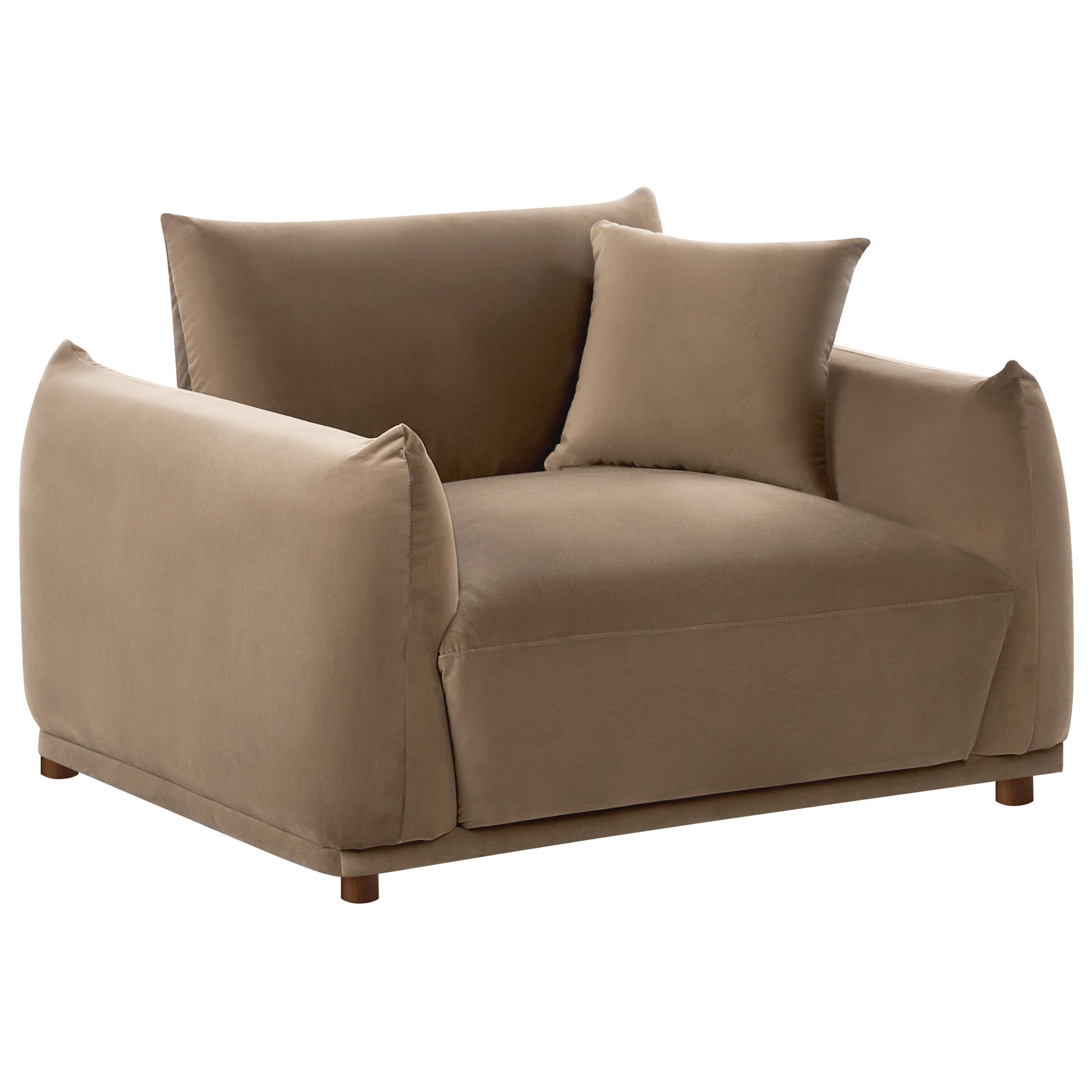 SESSEL Samtstoff Braun Jubek - Braun, Textil (120/81/104cm) - Beliani