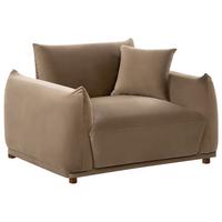 SESSEL Samtstoff Braun Jubek - Braun, Textil (120/81/104cm) - Beliani