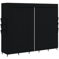 STOFFSCHRANK Stahl Vliesstoff Schwarz - Schwarz, Textil/Metall (45/167/212cm) - HOMCOM