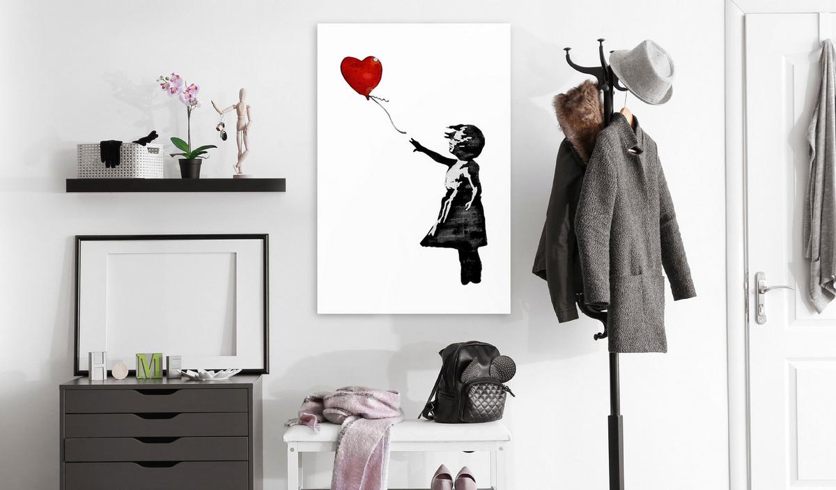 KUNSTDRUCK Schwarz-Weiß 40/60 cm - Rot/Schwarz, Textil (40/60cm) - KUNSTLOFT