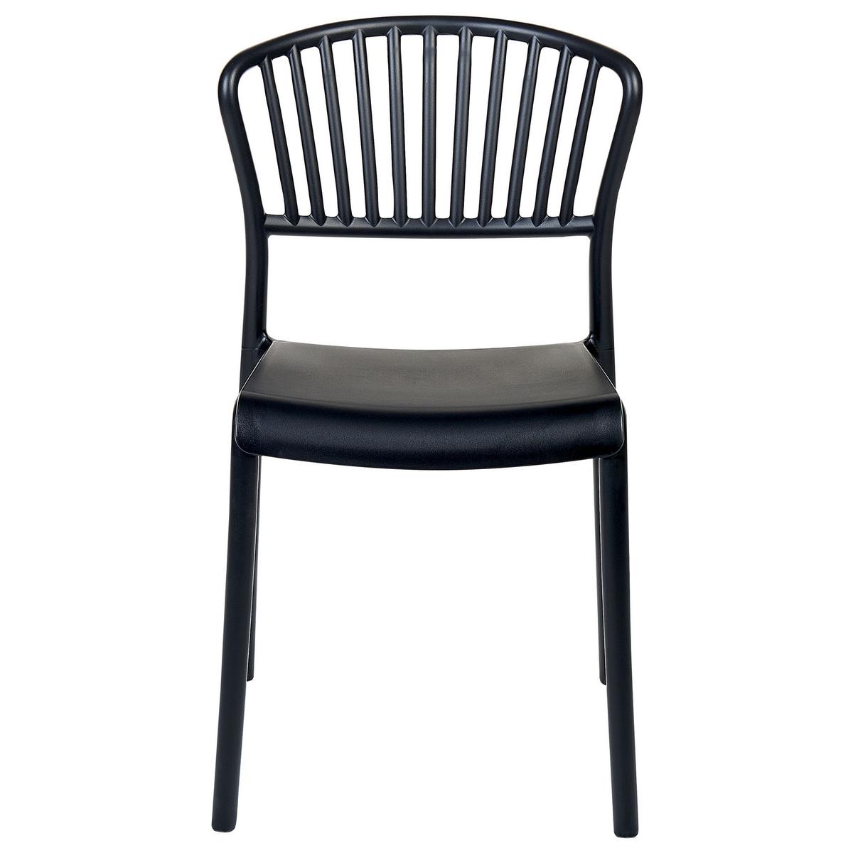 GARTENSTÜHLE 4er-Set Kunststoff schwarz Gela - Schwarz, Kunststoff (45/78/50cm) - Beliani