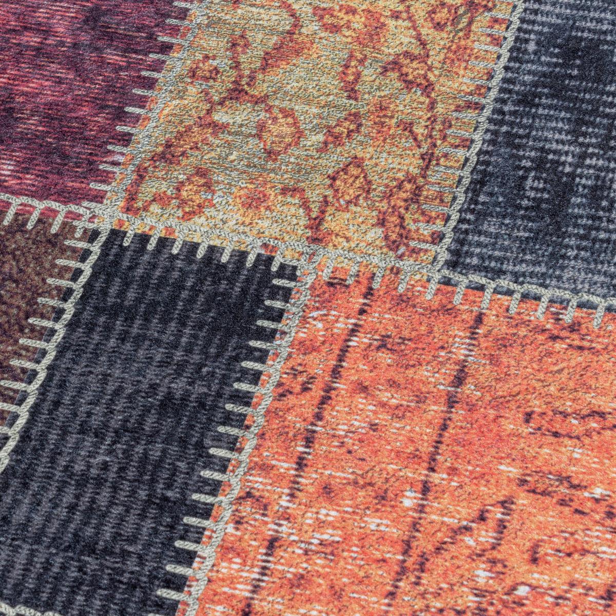 TEPPICH Flachgewebe Waschbar PIZOL in Bunt, im Patchwork-Stil, 140 x 200 cm - Multicolor, Textil (200/140cm) - KADIMA DESIGN